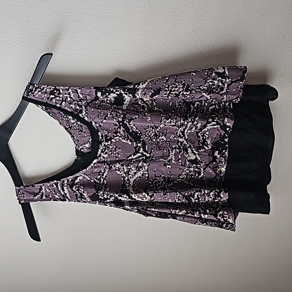 NWT BCBGeneration Purple and Black Sleeveless Top Size Small